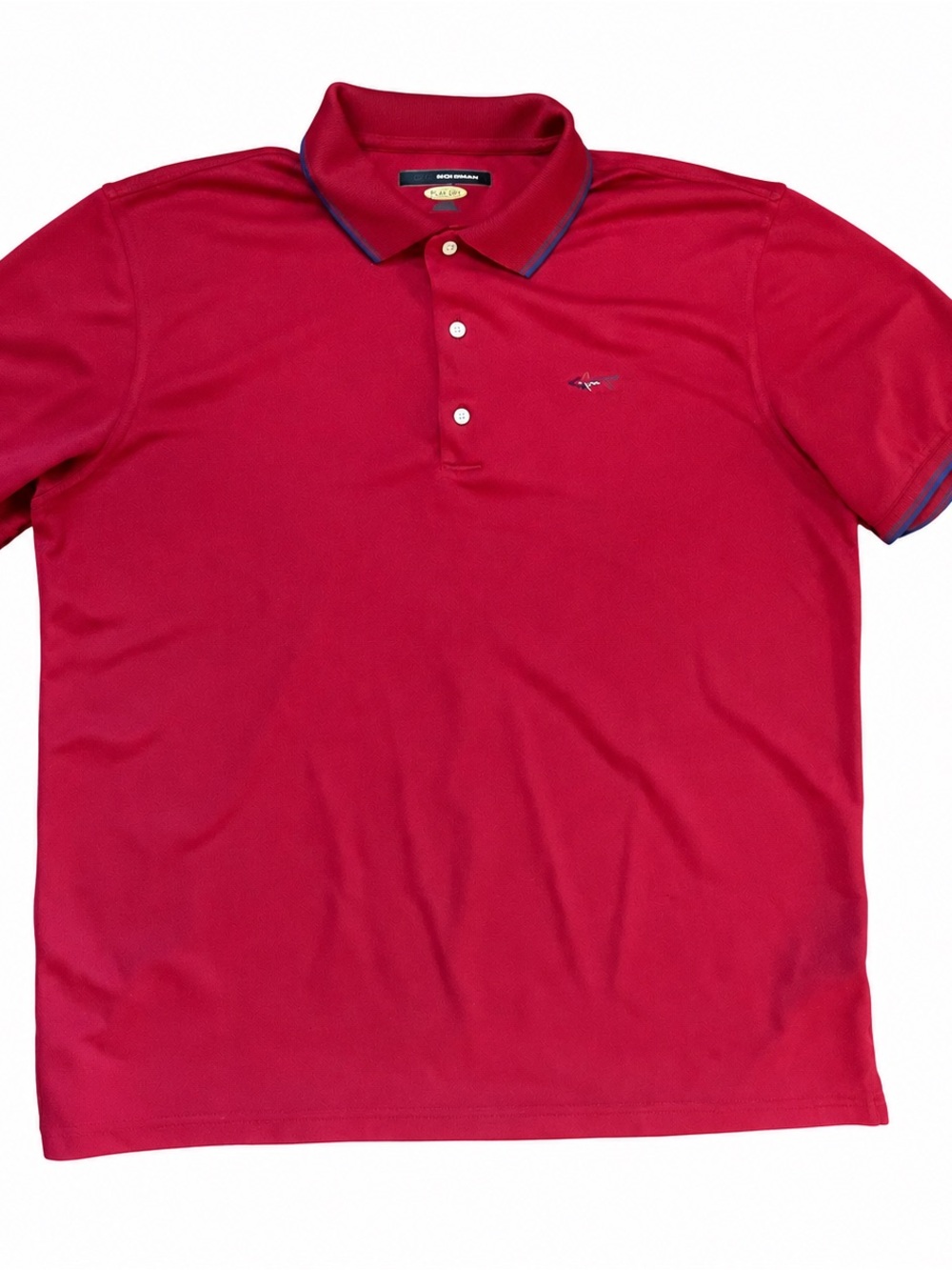Greg Norman Golf Shirt XL Polo Mens Red Play Dry Short Sleeve Shark Logo Preppy